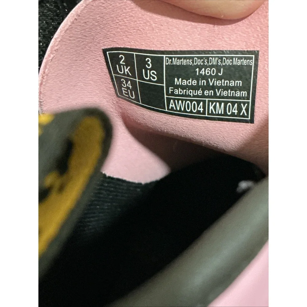 NEW Dr. Martens Boots 1460 Junior Pale Pink Patent Lamper Combat Sz 3 Kids NIB